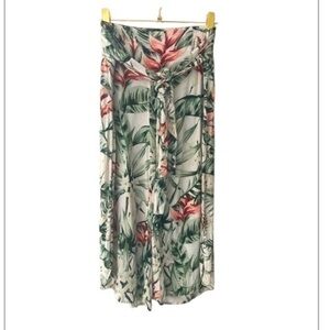 Ripcurl Women’s Hibiscus Gauze Crop Tie Accent Beach Tropical Pants